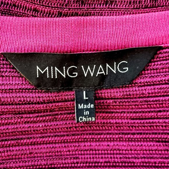 Ming Wang Magenta Pink Knit Cardigan Sweater - Picture 6 of 8